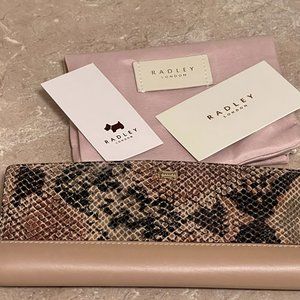 NWT Radley London Bifold Matinee Faux Python Wallet & Dust Bag